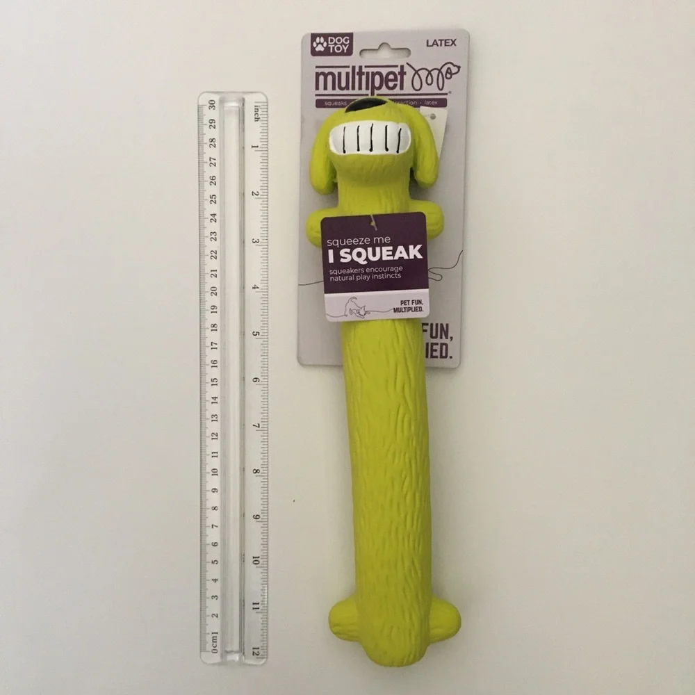 12” Dog Toy Latex Squeaker Original Loofa Dog Ruff 12 NEW by Multipet